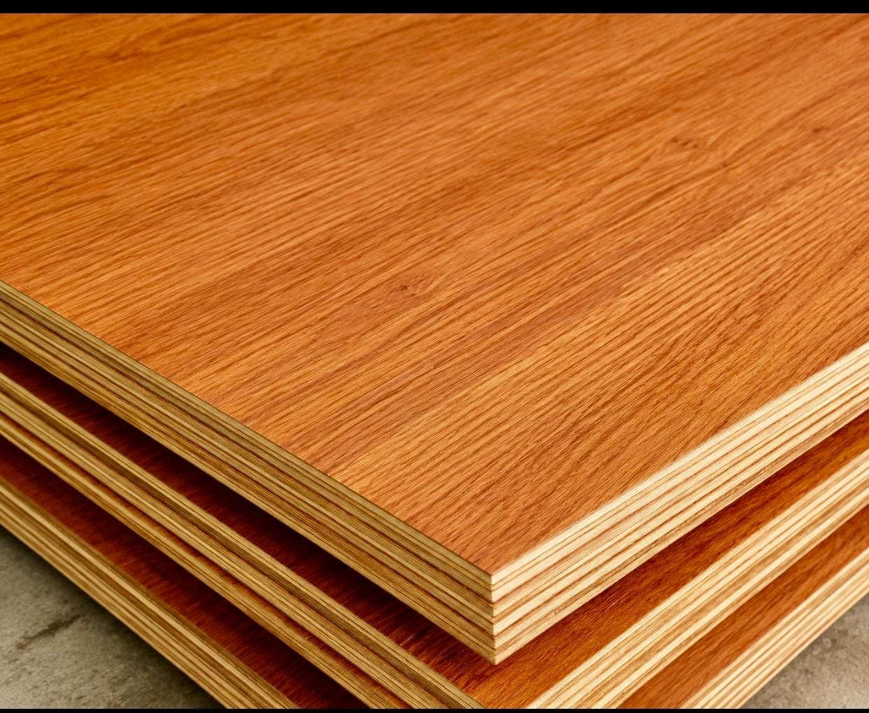 Stacked engineered Woodtech plywood sheets
